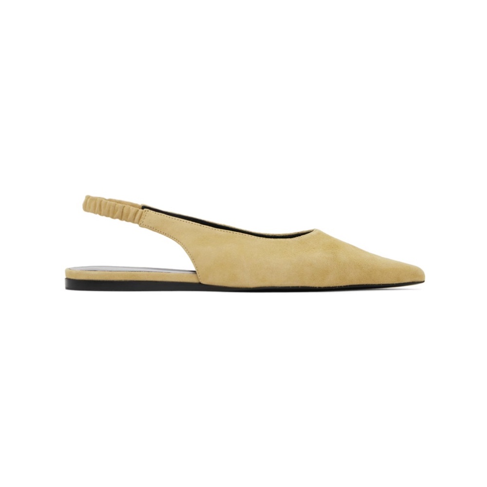 Beige Spike Slingback Ballerina Flats